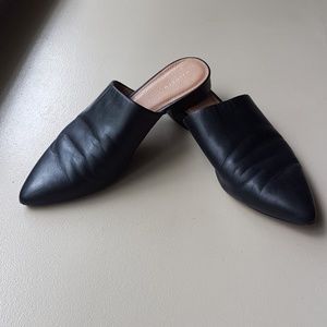 Black leather Halogen slides